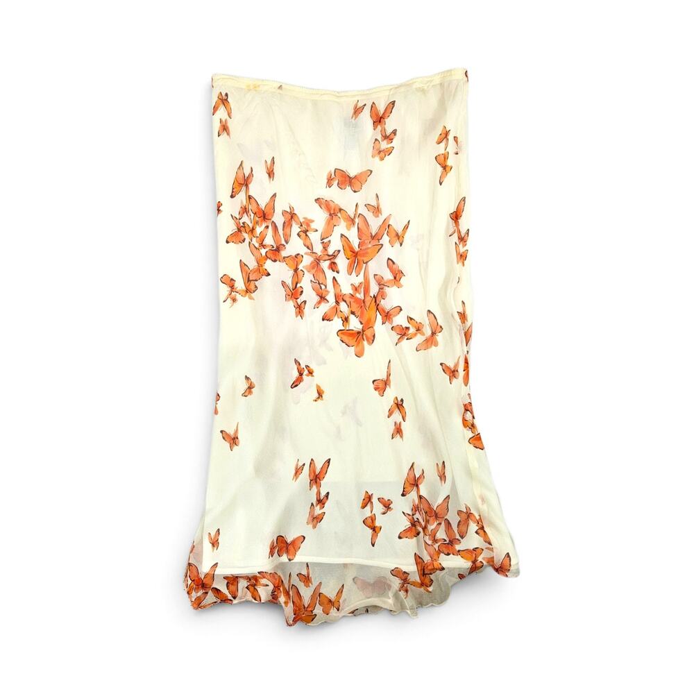 Vintage Bob Mackie Silk Skirt Butterfly Detail - Size 14